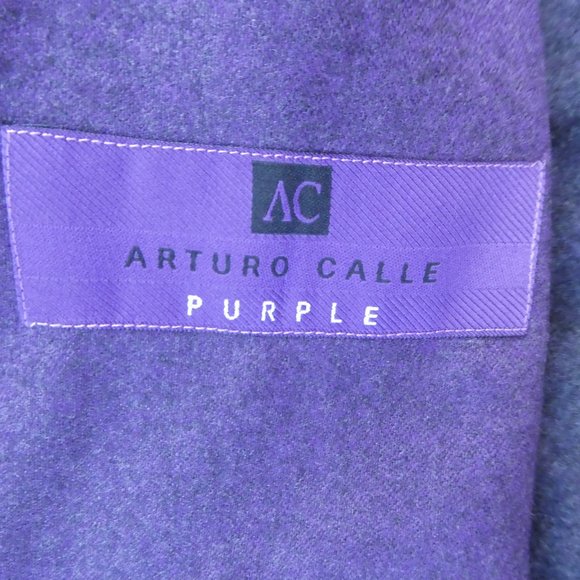 Loro Piana Purple Blazer New Zealand Merino Wool Gray Elbow Patches Trim 44R - Picture 8 of 9